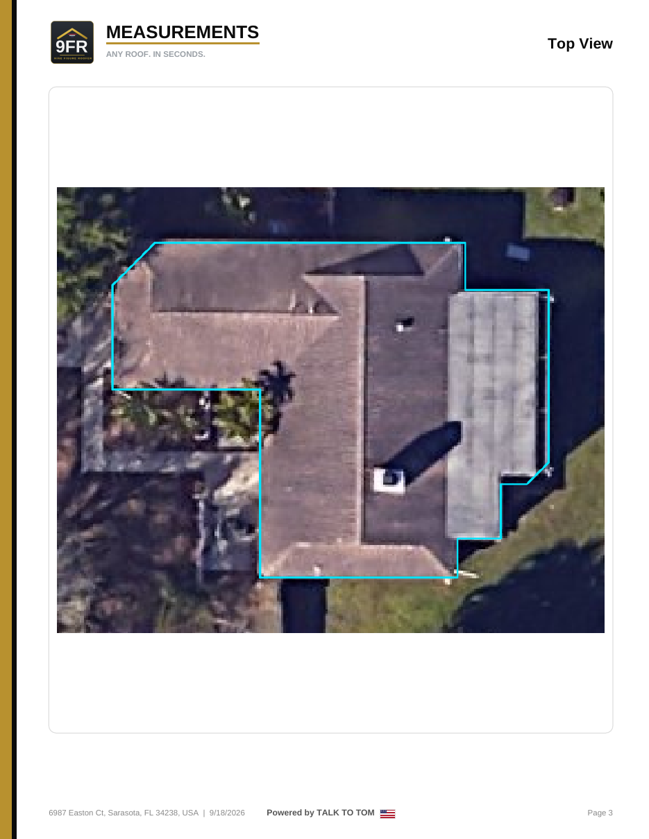 Roof measurement report page 3 — pitch and facet breakdown